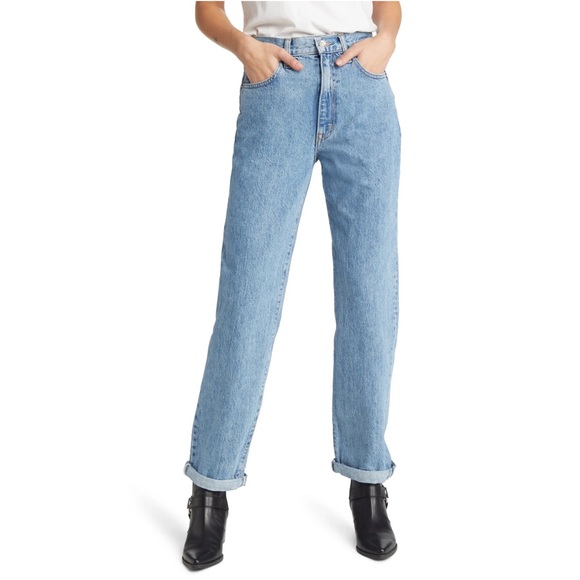 SLVRLAKE Dakota High Waist Relaxed Boyfriend Jeans in Daydream Wash (Light Blue) - Picture 1 of 11